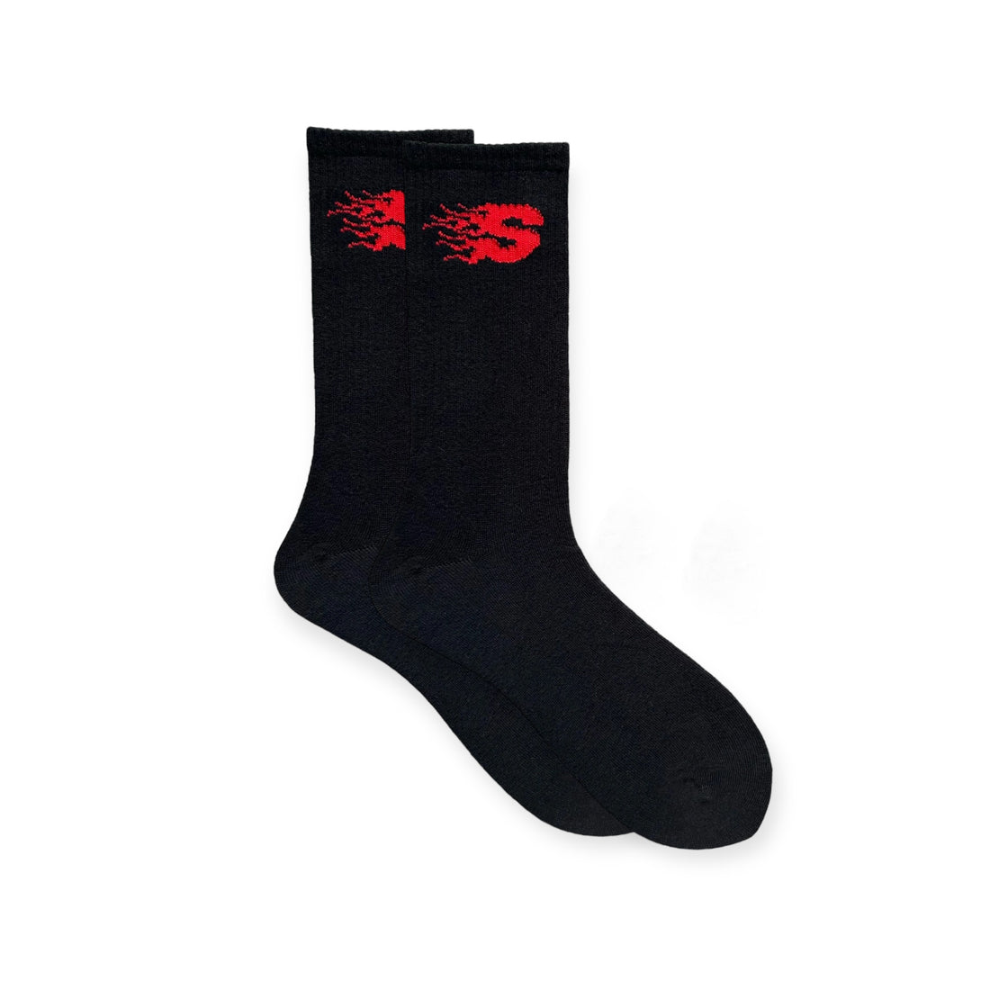 The "S" Flame Crew Sock - Black