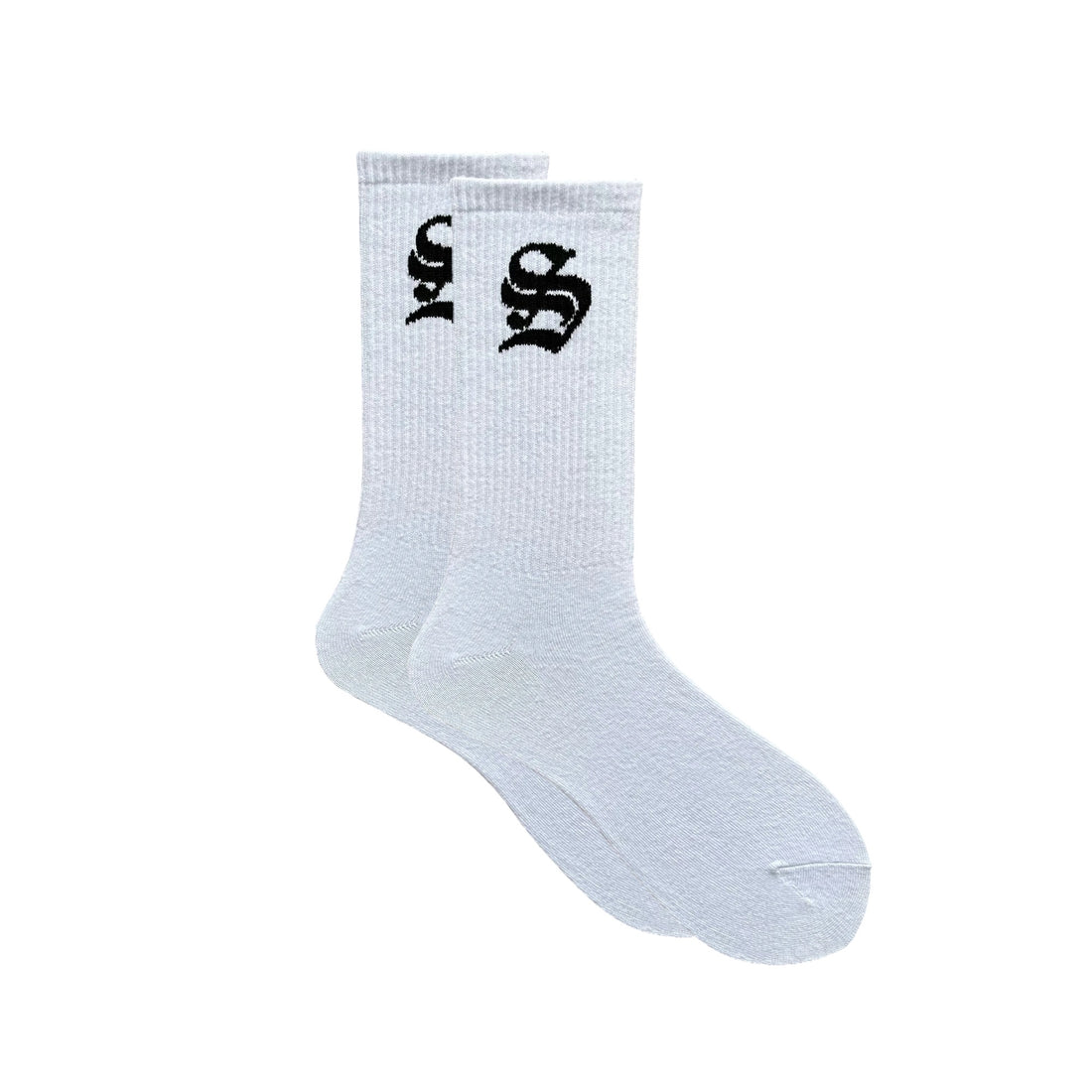 Old English Crew Sock - White